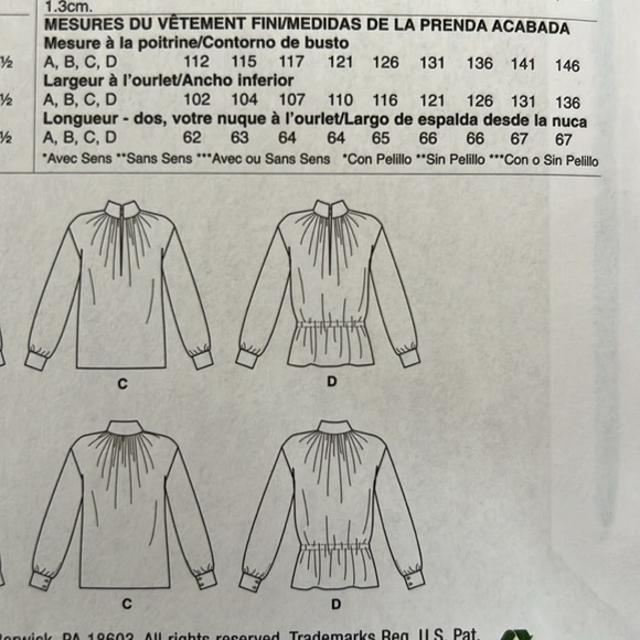 McCall Sewing Pattern - Top M7868 - Picture 6 of 9